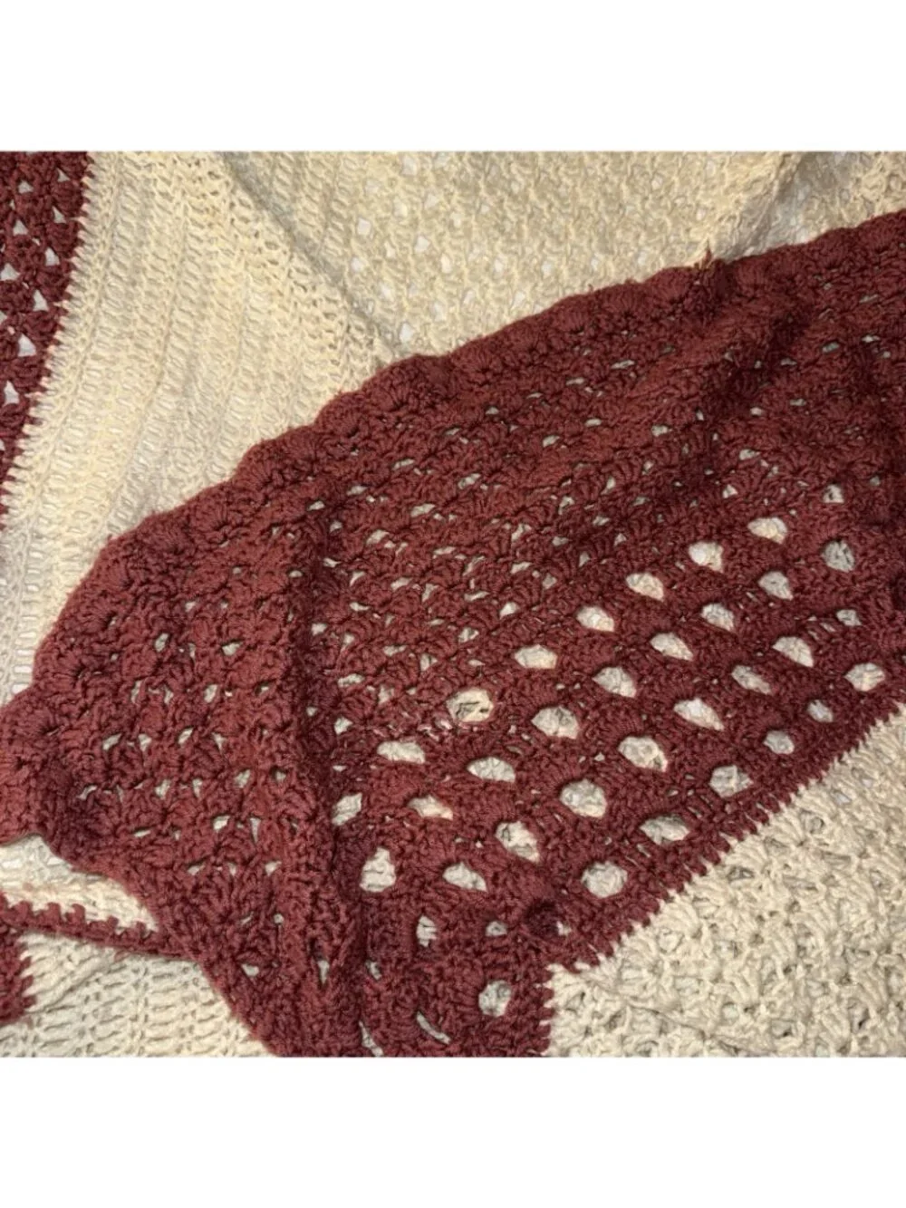 Handmade rectangular pink blanket